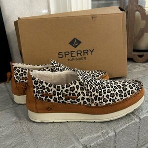 Sperry Moc Sider women’s cheetah slip on shoes 7.5